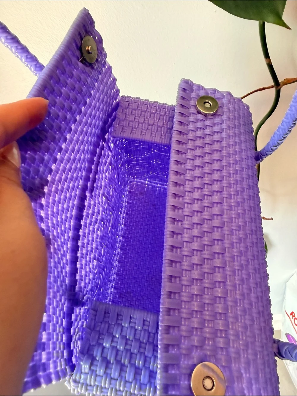 Hand Crafted Lavender Woven Tote